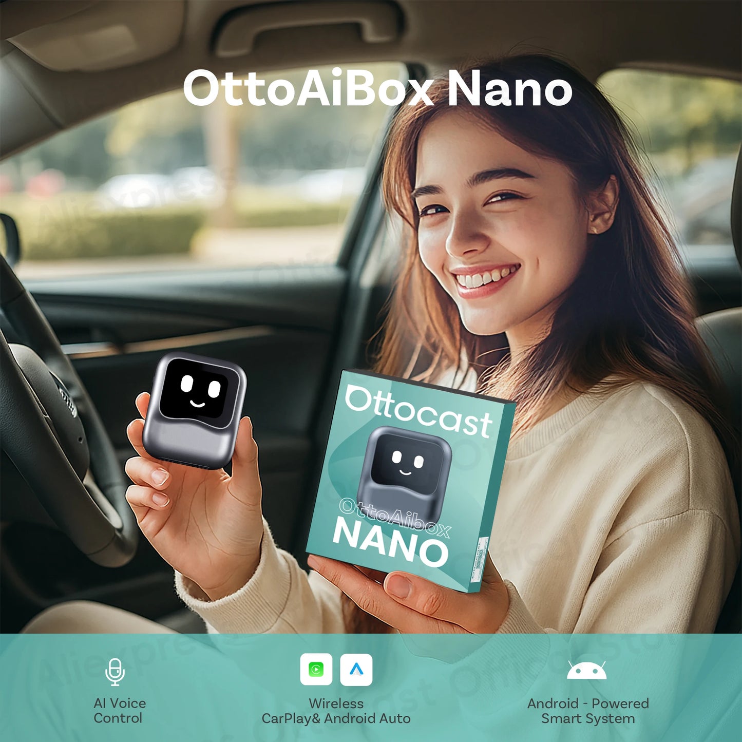 OTTOCAST NanoAI Android 13 Wireless CarPlay AI Box 128GB