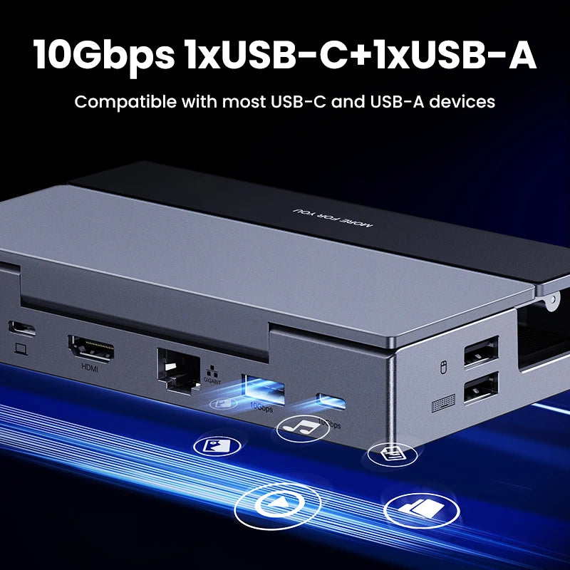UGREEN 9‑Port Steam Deck Dock with 4K60Hz HDMI, RJ45 Ethernet, PD100W, USB‑A/C