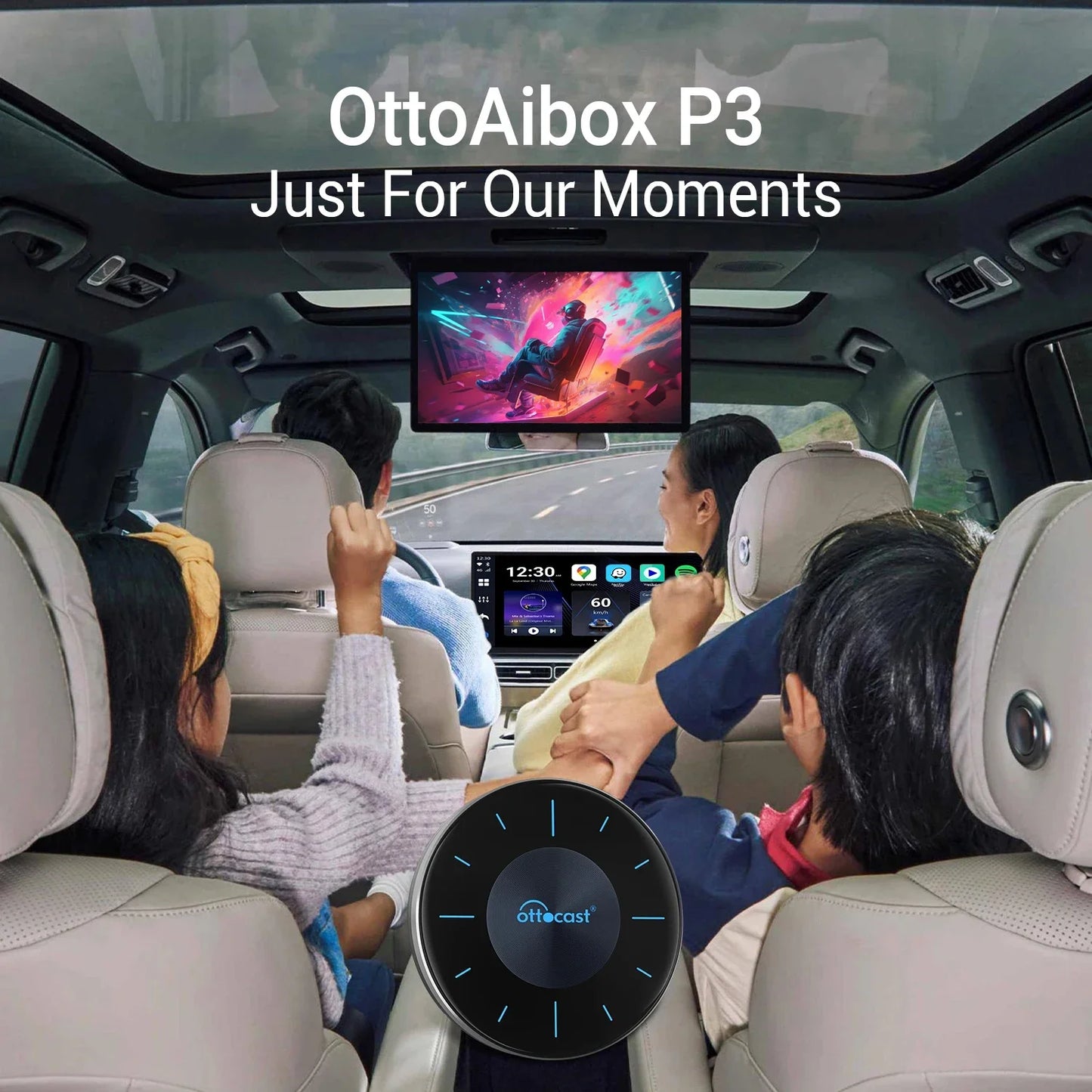 OTTOCAST Picasou 3 Wireless CarPlay AI Box with mini HDMI