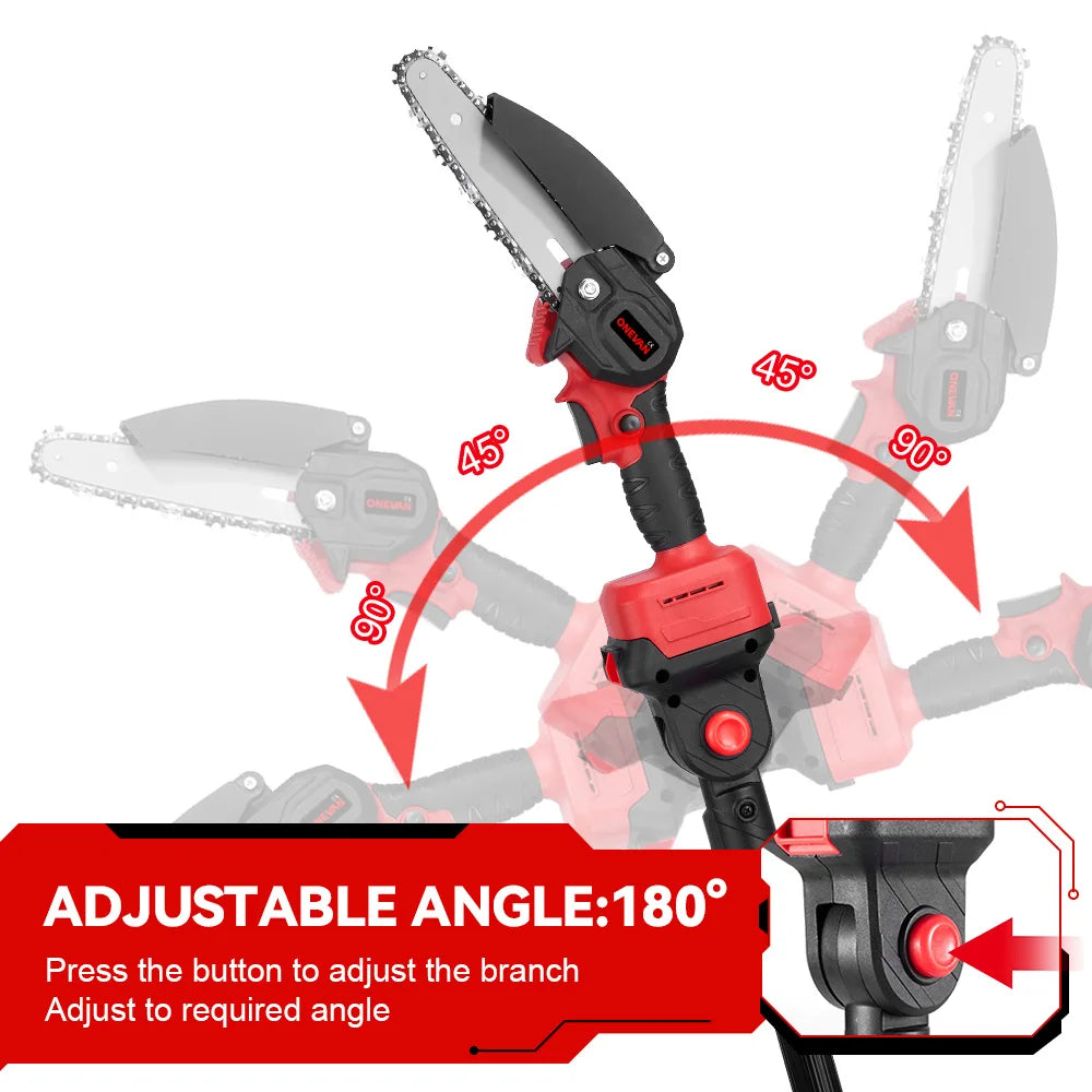 3‑in‑1 Brushless Telescoping Pole Chainsaw | Electric Pruner, Hedge Trimmer & Scissors