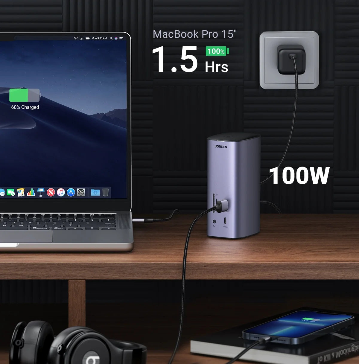 UGREEN 12‑in‑1 USB‑C Docking Station with 8K HDMI, 4K60Hz DisplayPort, Triple Display