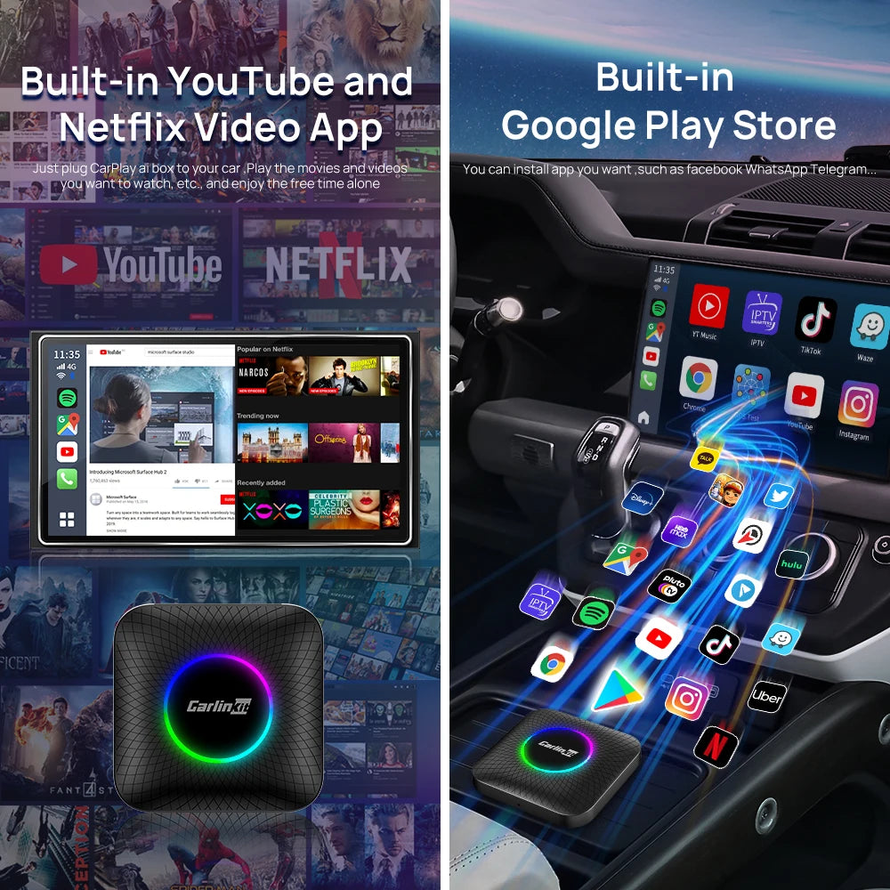 CarlinKit Android 13 SM6225 8‑Core Wireless CarPlay AI Box