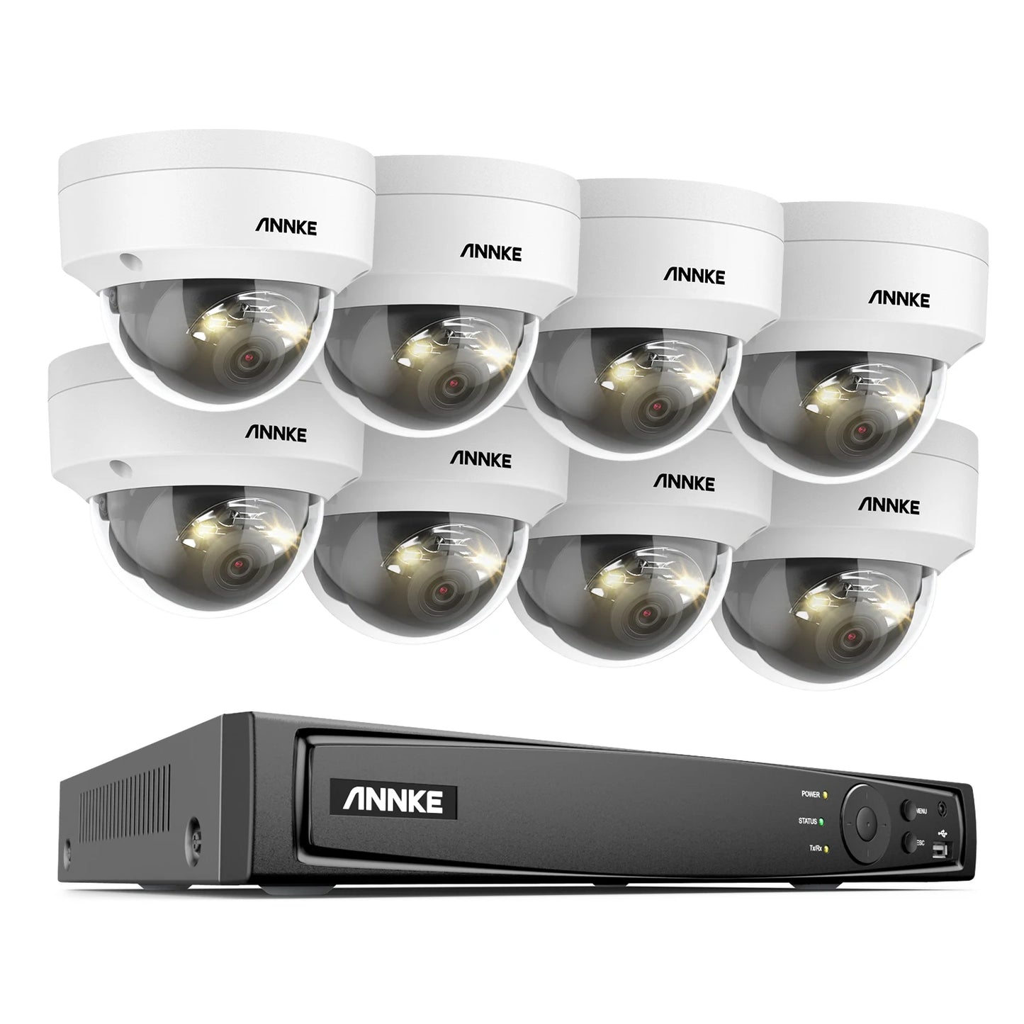 ANNKE 12MP 6K PoE CCTV System | 16CH NVR, Dual‑Light Cameras, Audio, Human & Vehicle Detection