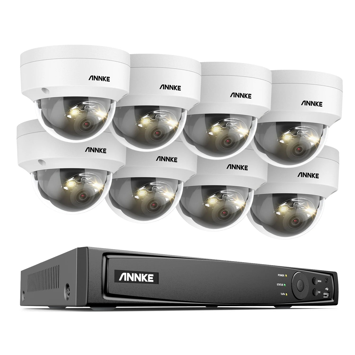 ANNKE 12MP 6K PoE CCTV System | 16CH NVR, Dual‑Light Cameras, Audio, Human & Vehicle Detection