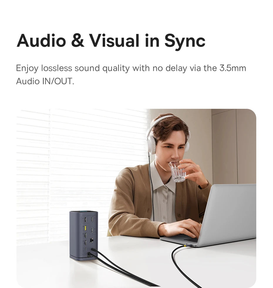 Baseus 11‑in‑1 USB‑C Hub | DP 4K@60Hz, HDMI, Triple Display, RJ45, PD 100W, USB 3.1 Docking Station