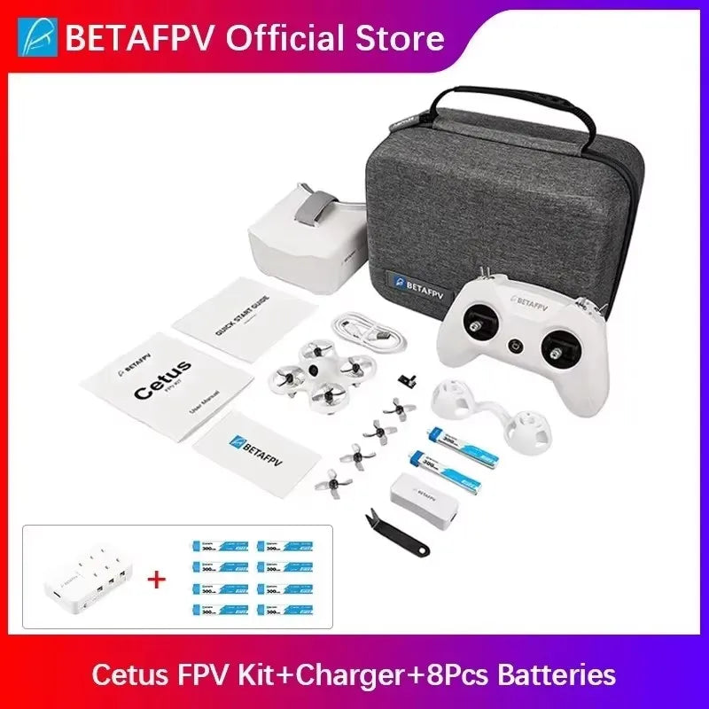 BETAFPV Cetus FPV Kit Indoor Racing Drone BNF/RTF Frsky D8 Lite Radio 2 SE Transmitter 5.8G 14DBI VR02 Goggles VTX