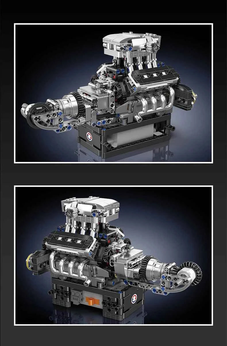 Mould King 10206 Motorized MCL Sport Car V8 Engine Building Set - Limetastore