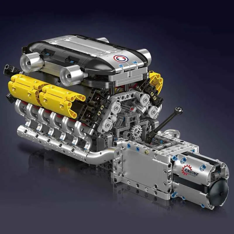 Mould King 10202 Motorized V12 Engine & Transmission Building Set - Limetastore