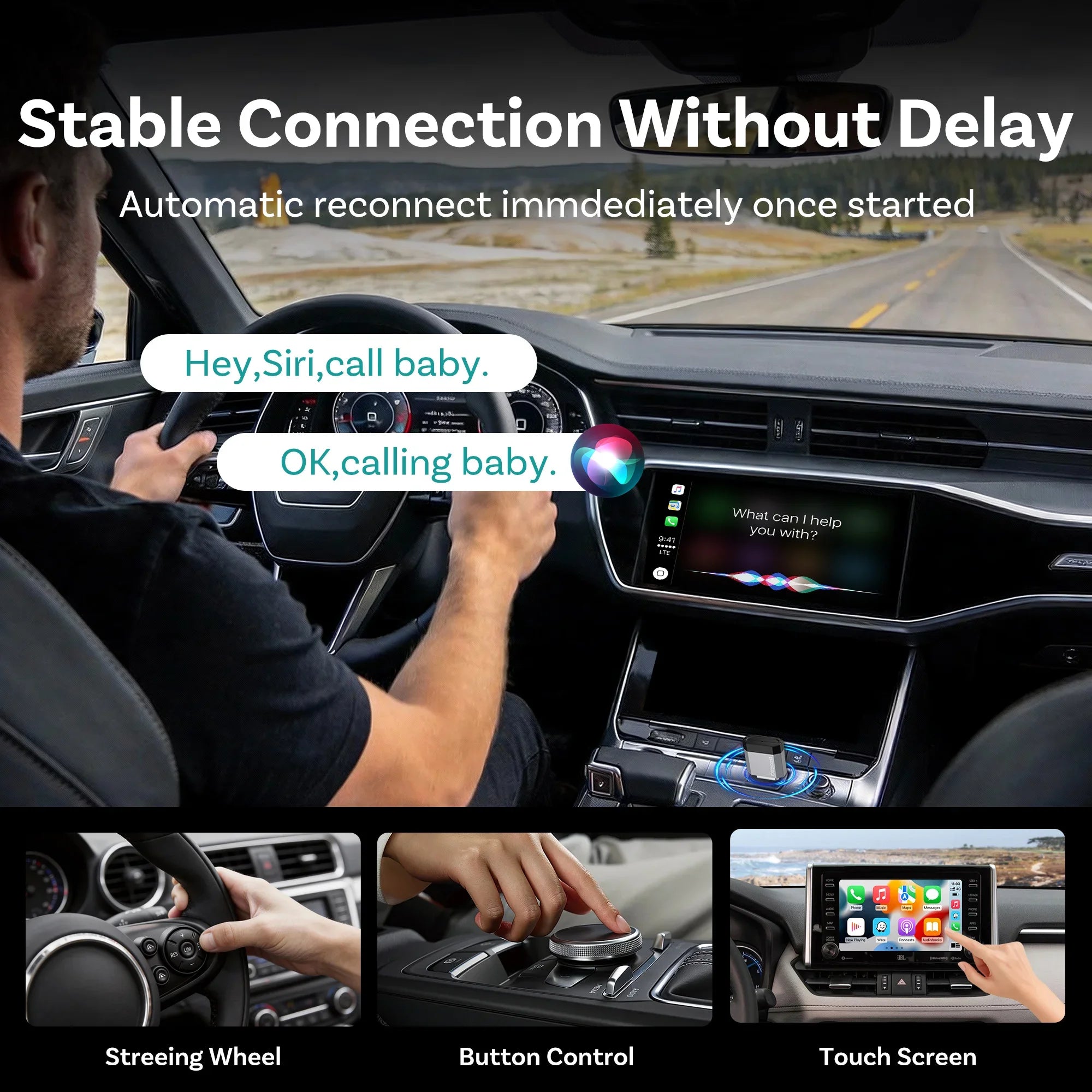 OTTOCAST Mini Nova Wireless CarPlay & Android Auto Adapter