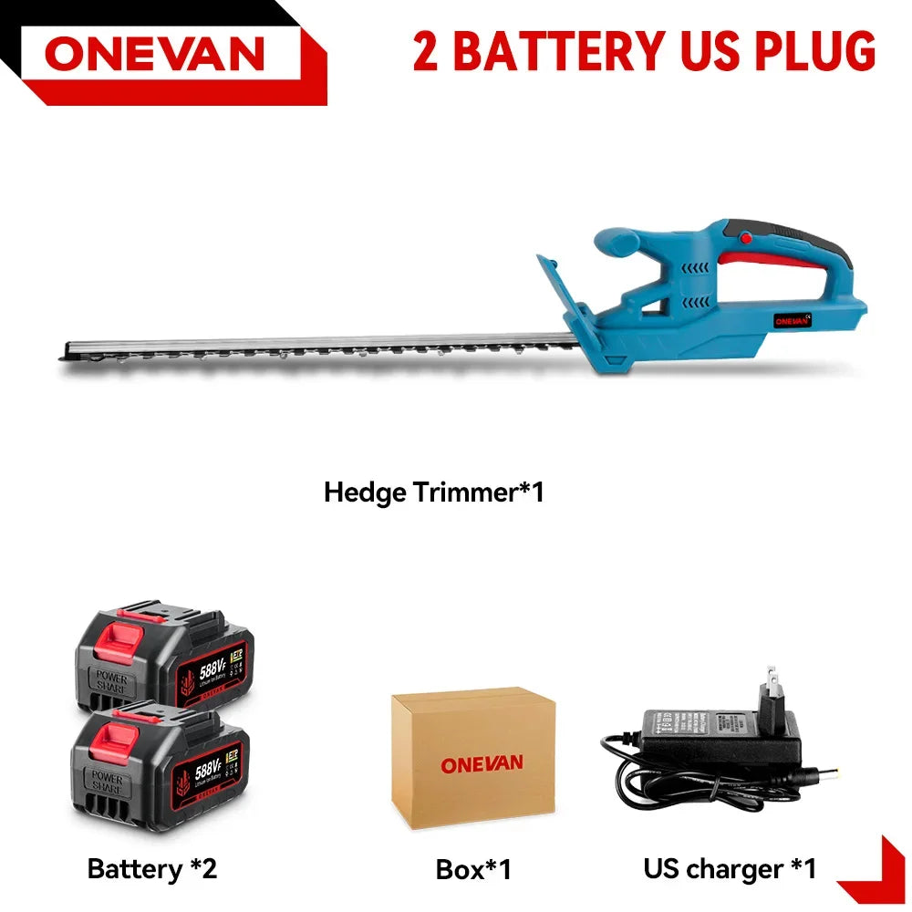 ONEVAN 20" Electric Hedge Trimmer | 3000W, 20,000 RPM, Cordless Landscaping Pruner