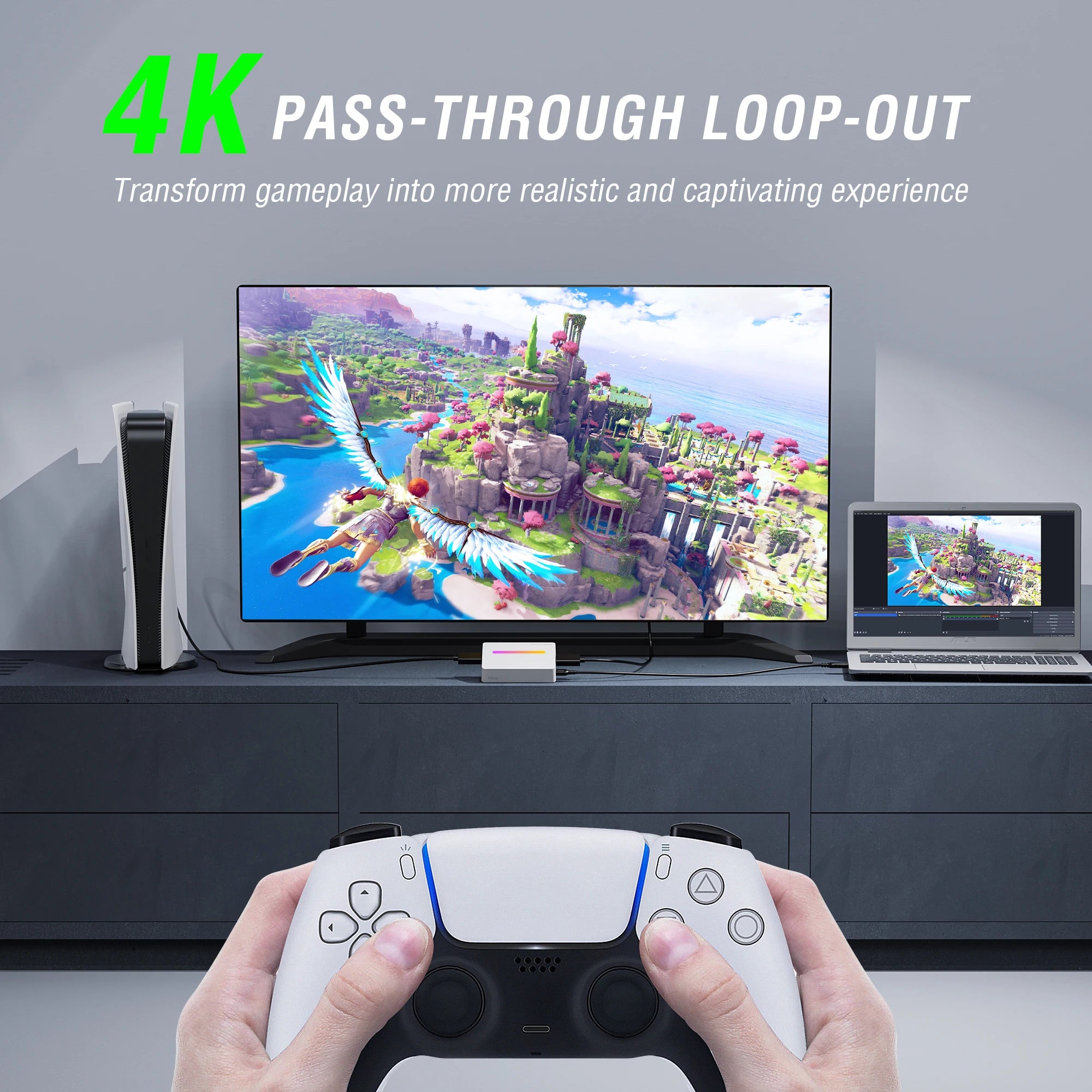 FIFINE V3 4K HDMI Capture Card | 1080p 60fps Streaming with Loop-Out