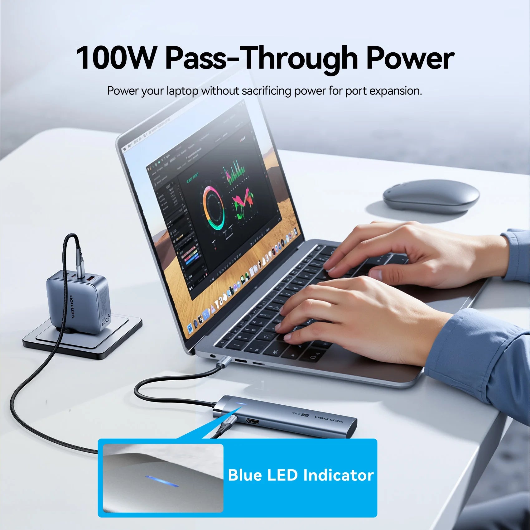Vention USB‑C 7‑in‑1 Hub | 4K60Hz HDMI, USB 3.0, SD/TF, PD 100W Docking Station