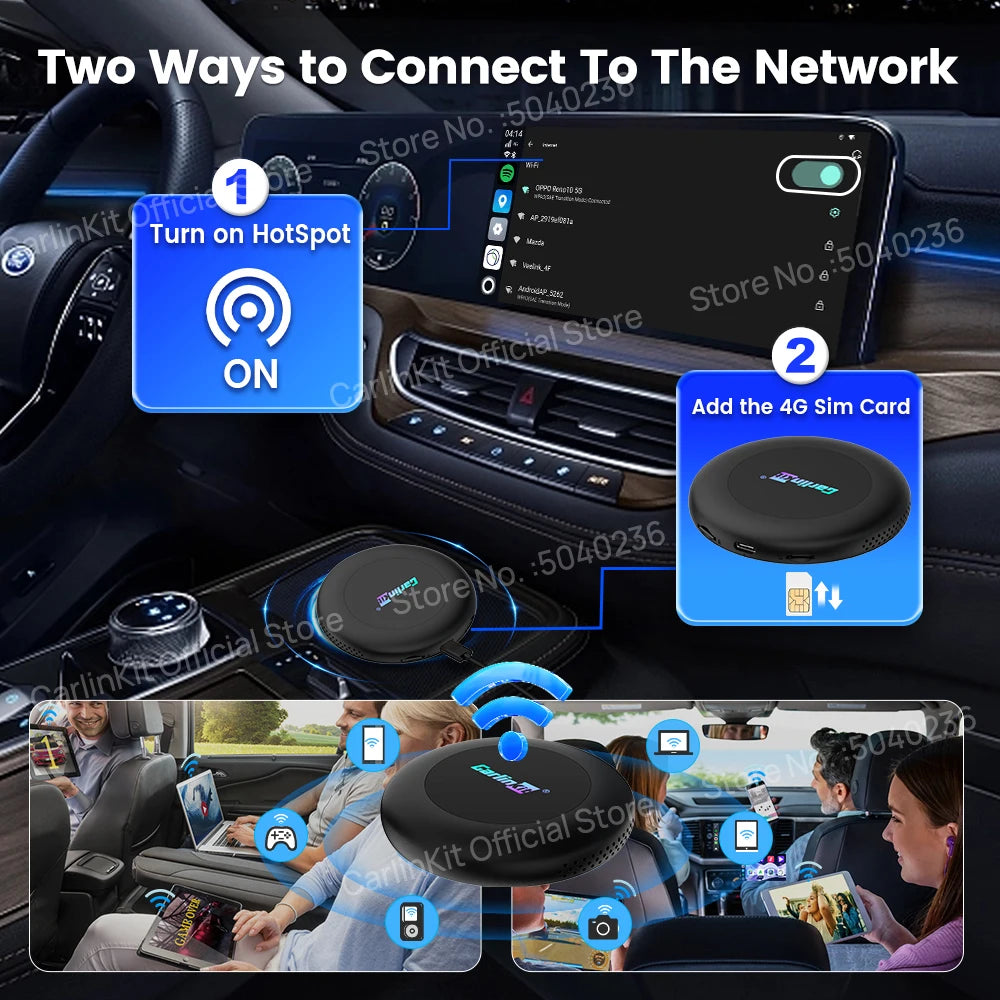 CarlinKit Android 15 Ultra2 8+128GB Wireless CarPlay AI Box