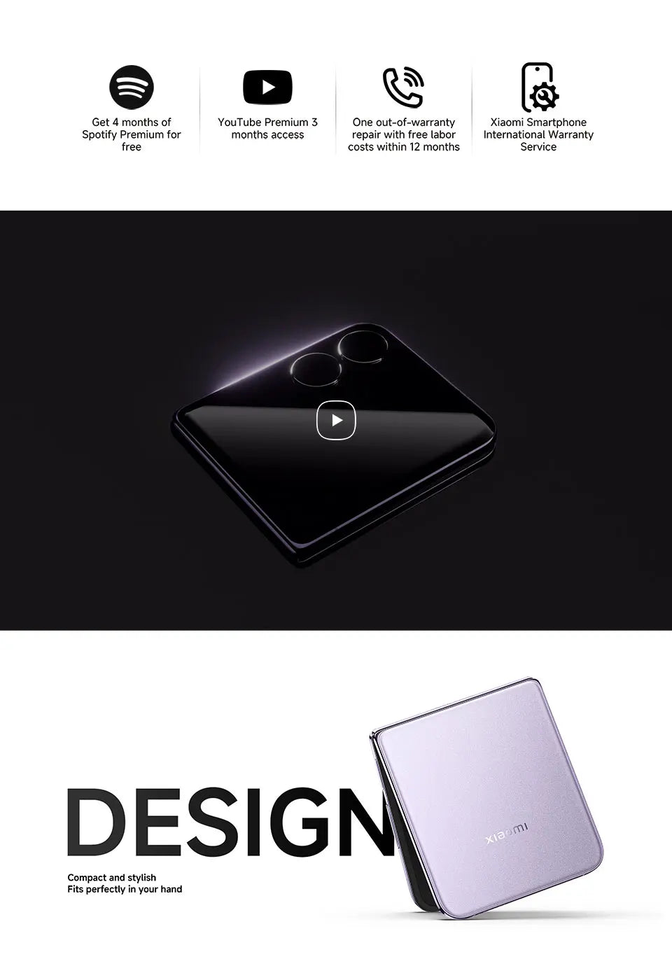 FR Warehouse Xiaomi MIX Flip Smartphone Global Version New Snapdragon 8 Gen 3 CPU 50MP Leica Camera  12GB RAM 512GB ROM 6.86 inch Foldable Display NFC - Limetastore