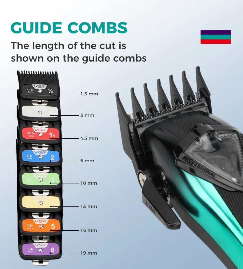 VGR Hair Trimmer Cordless Hair Cutting Machine Vector Motor 11000 RPM Electric Barber Adjustable Clipper Trimmer for Men V-883
