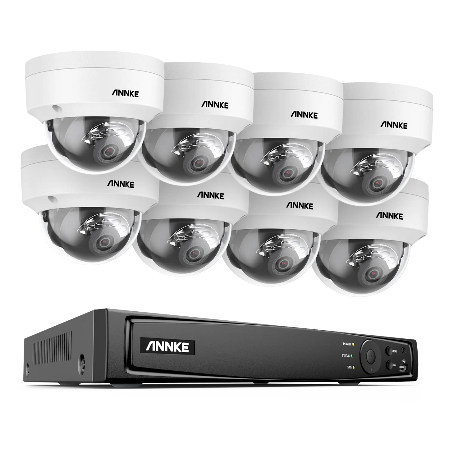 ANNKE 4K 8MP PoE CCTV System | 8CH H.265+ NVR, 4× 8MP Cameras, 128GB TF Card Support