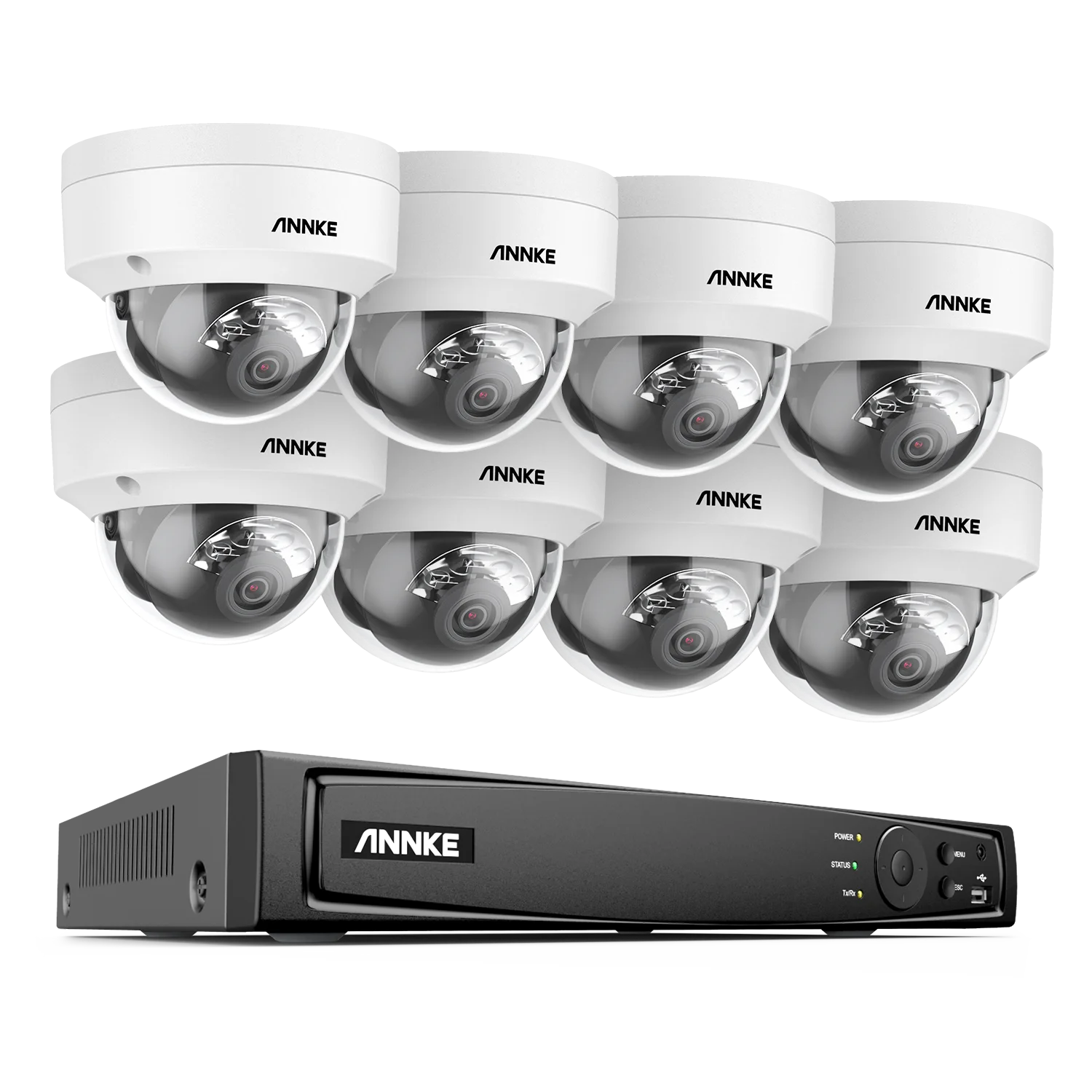 ANNKE 4K 8MP PoE CCTV System | 8CH H.265+ NVR, 4× 8MP Cameras, 128GB TF Card Support