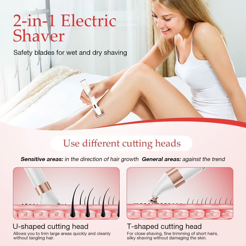 ANLAN Electric Body Hair Trimmer | Double‑Head, Wet/Dry, Safe Shaver for Women