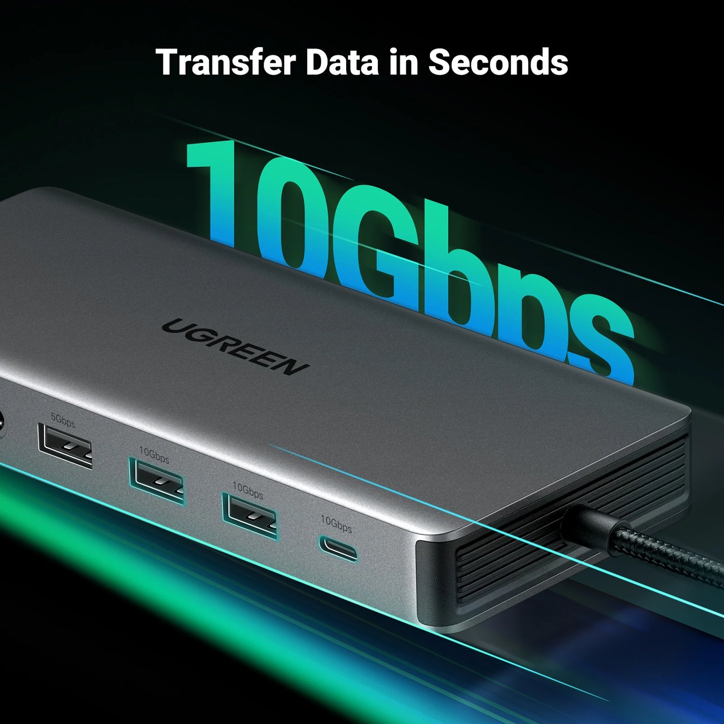UGREEN 13‑in‑1 USB‑C Hub with Triple Display (DP 4K60Hz + Dual HDMI 4K60Hz), 10Gbps USB‑A/C