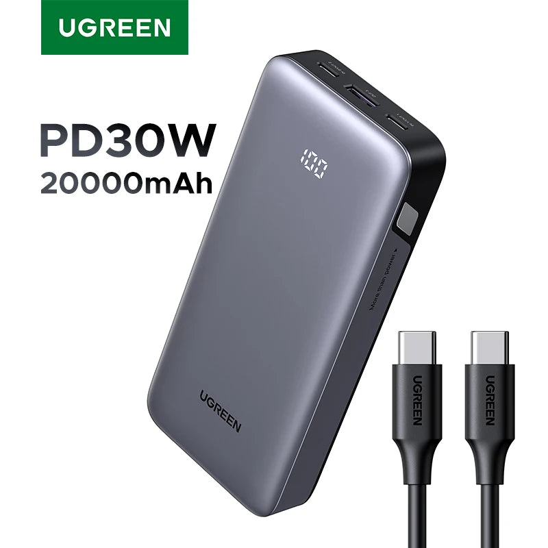 UGREEN PD 30W Power Bank – 10000mAh / 20000mAh Fast Charging Portable External Battery