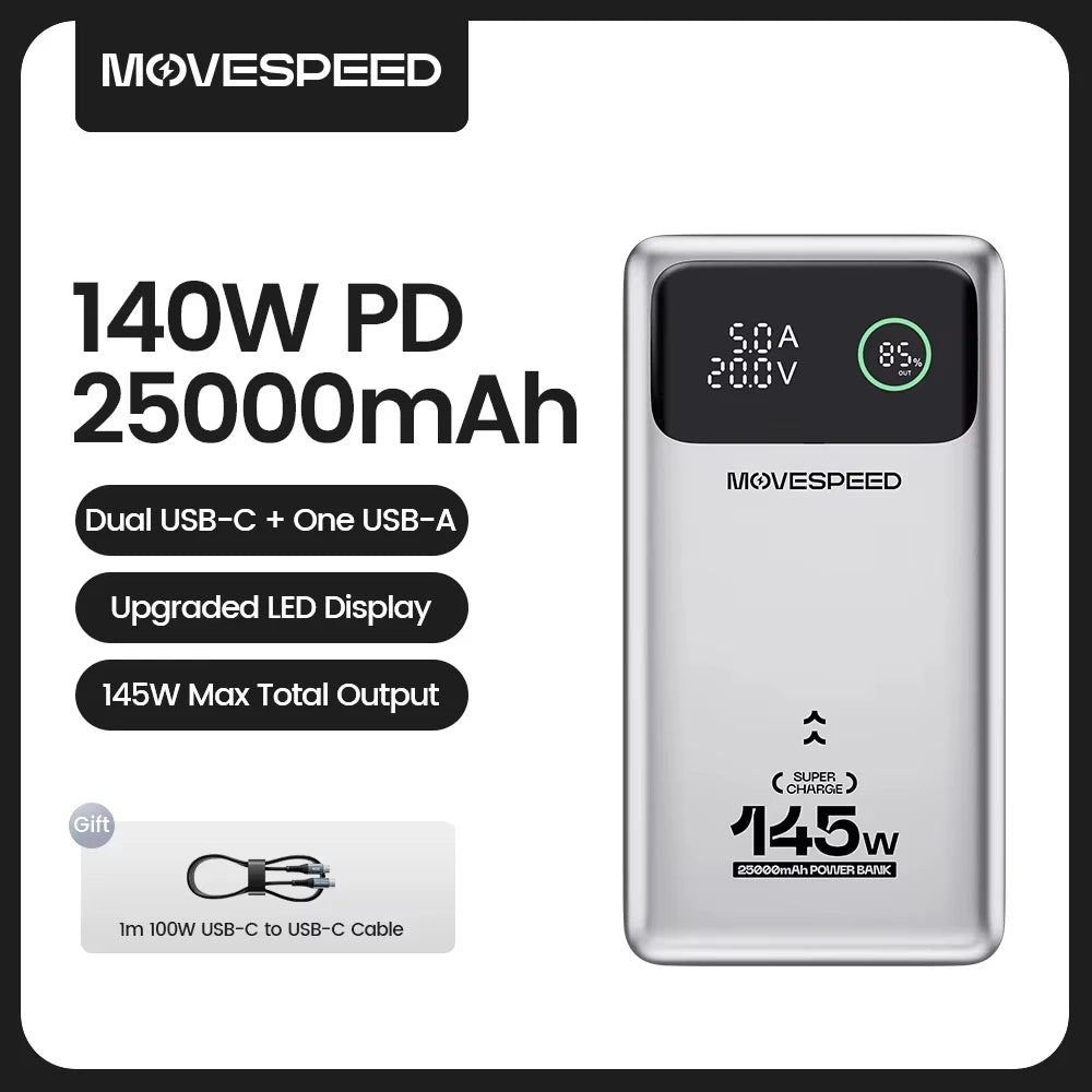 MOVESPEED M25Pro 140W Power Bank 25000mAh PD3.1 for Laptop