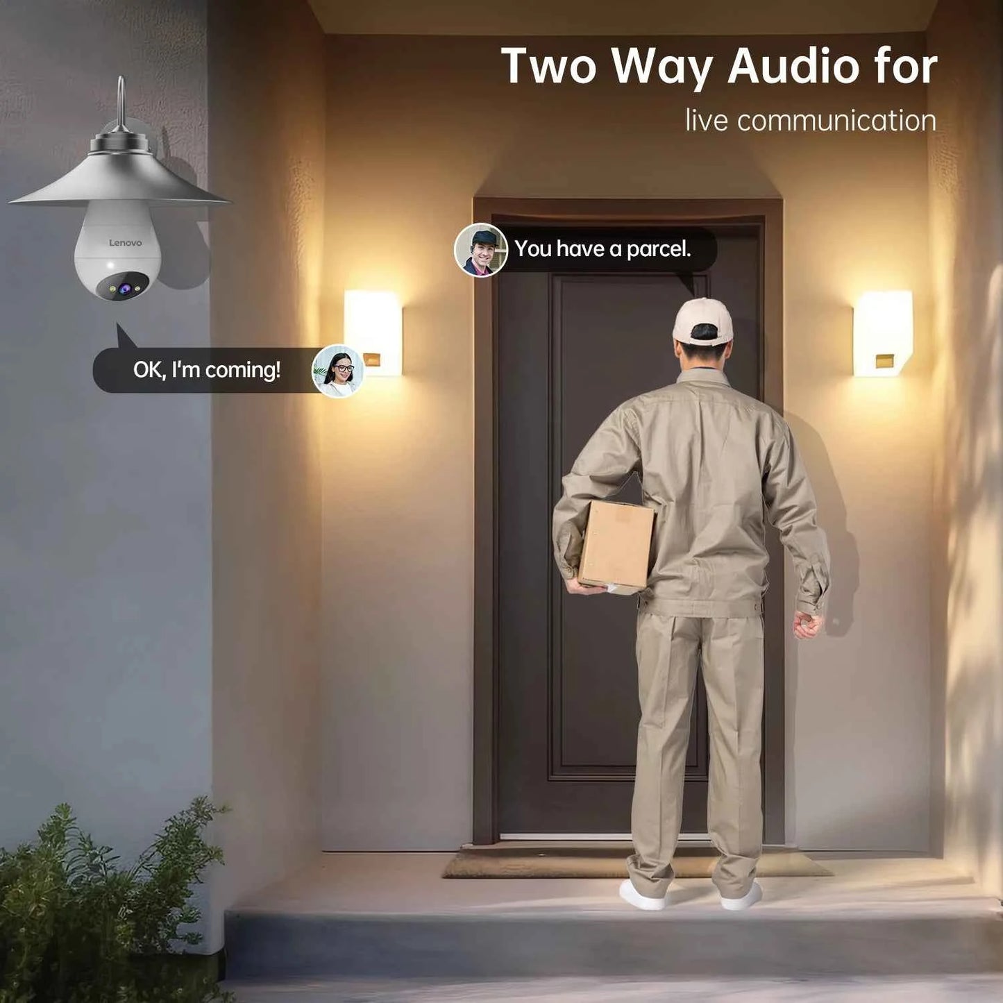 Lenovo 2K E27 Bulb WiFi Camera Home Indoor Video Surveillance Camera Color Night AI Tracking Security PTZ IP Camera Baby Monitor - Limetastore