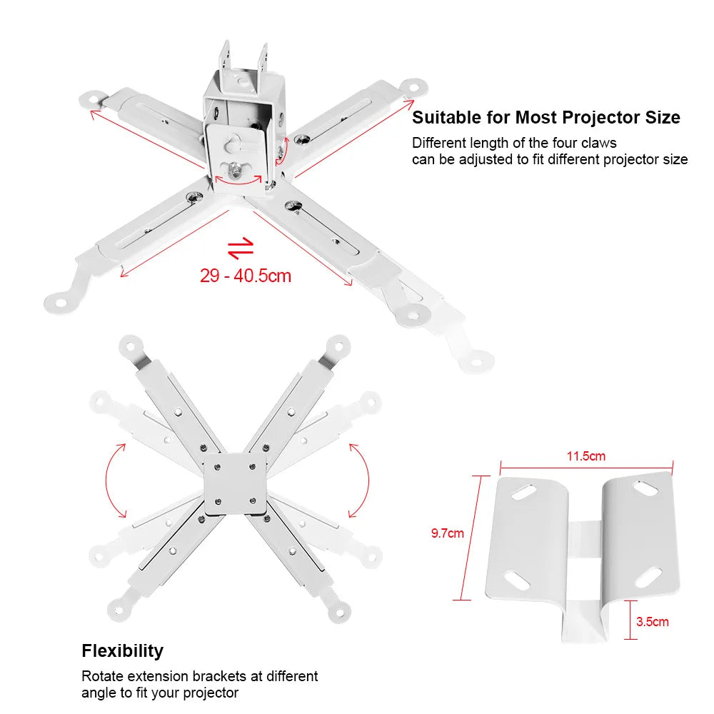Univerzalni nastavljiv nosilec za projektor – 65cm / 100cm / 120cm teleskopski stropni in stenski obešalnik za ThundeaL