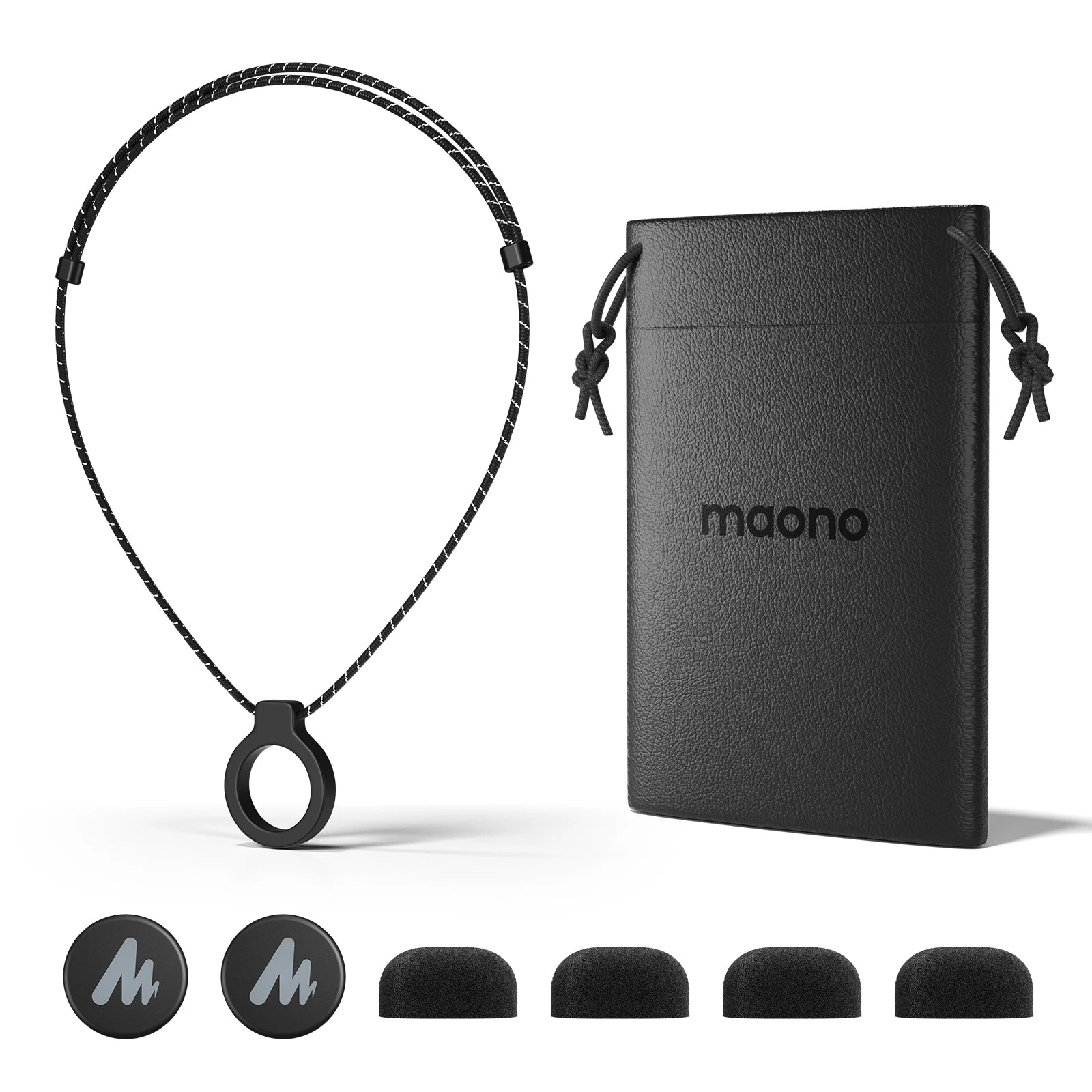 Maono Wave T1 mini – Wireless Lavalier Microphone | AI Noise Cancellation, Auto‑Clipping & App Control for iPhone, Android & PC Video Recording