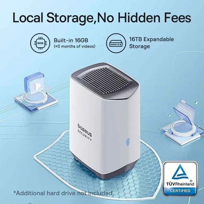 Baseus Security Protection Outdoor Camera N1 Series 2K 2-Cam Kit Wireless Home Security 210-Day Battery Life HomeKit 16TB Memory - Limetastore