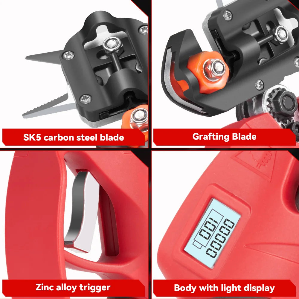 ONEVAN 2‑in‑1 Brushless Grafting Machine & Electric Pruner | Branch Cutter, Tree Grafting Tool