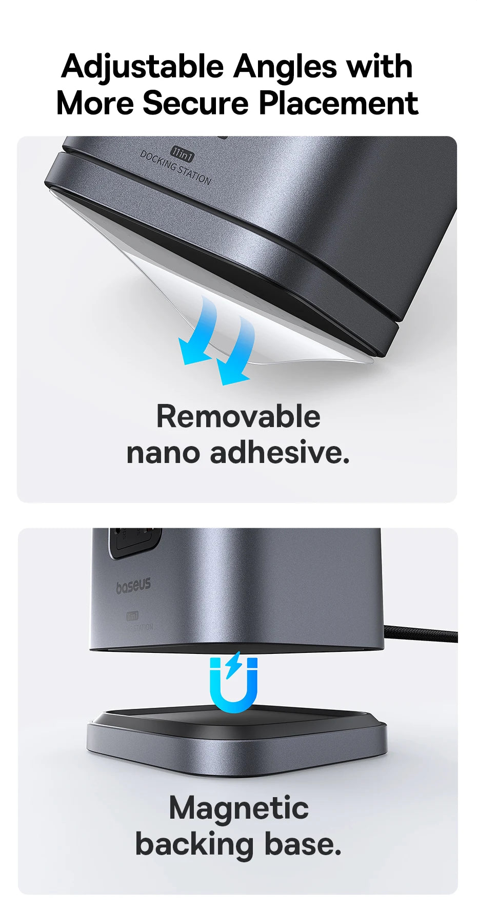 Baseus 11‑in‑1 USB‑C Hub | DP 4K@60Hz, HDMI, Triple Display, RJ45, PD 100W, USB 3.1 Docking Station