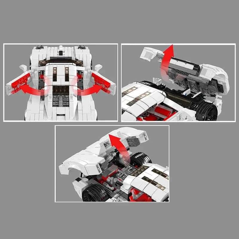 Mould King 10196 White Utopia Sport Racing Car - Limetastore
