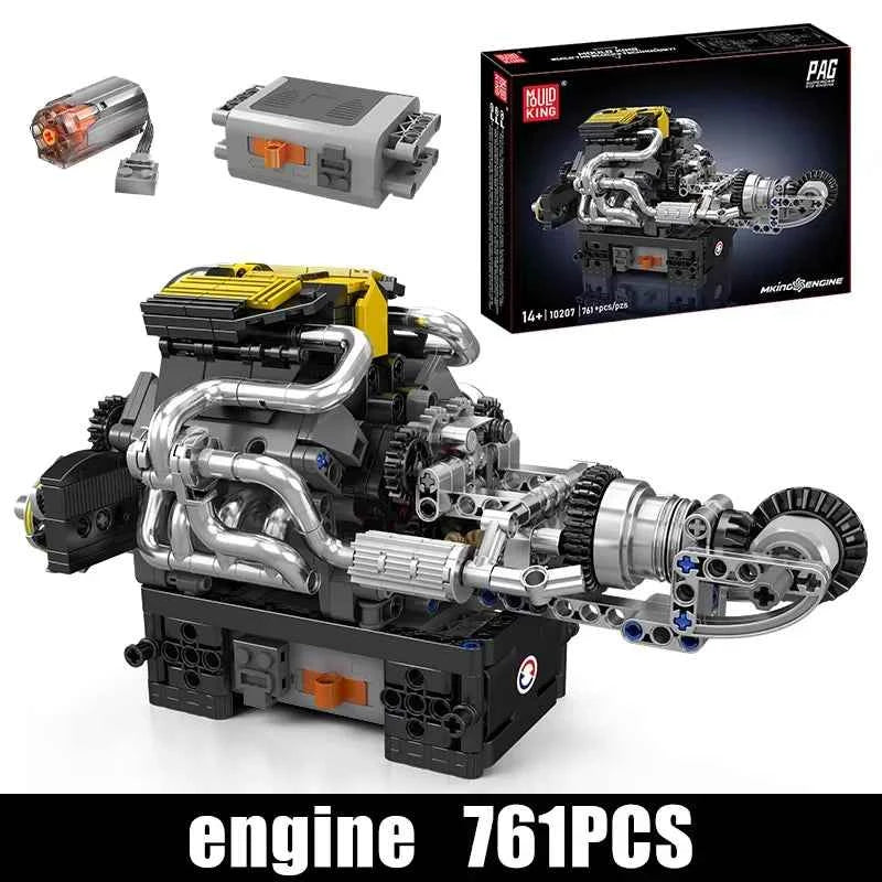 Mould King 10207 Motorized PAG Supercar V12 Engine Building Set - Limetastore