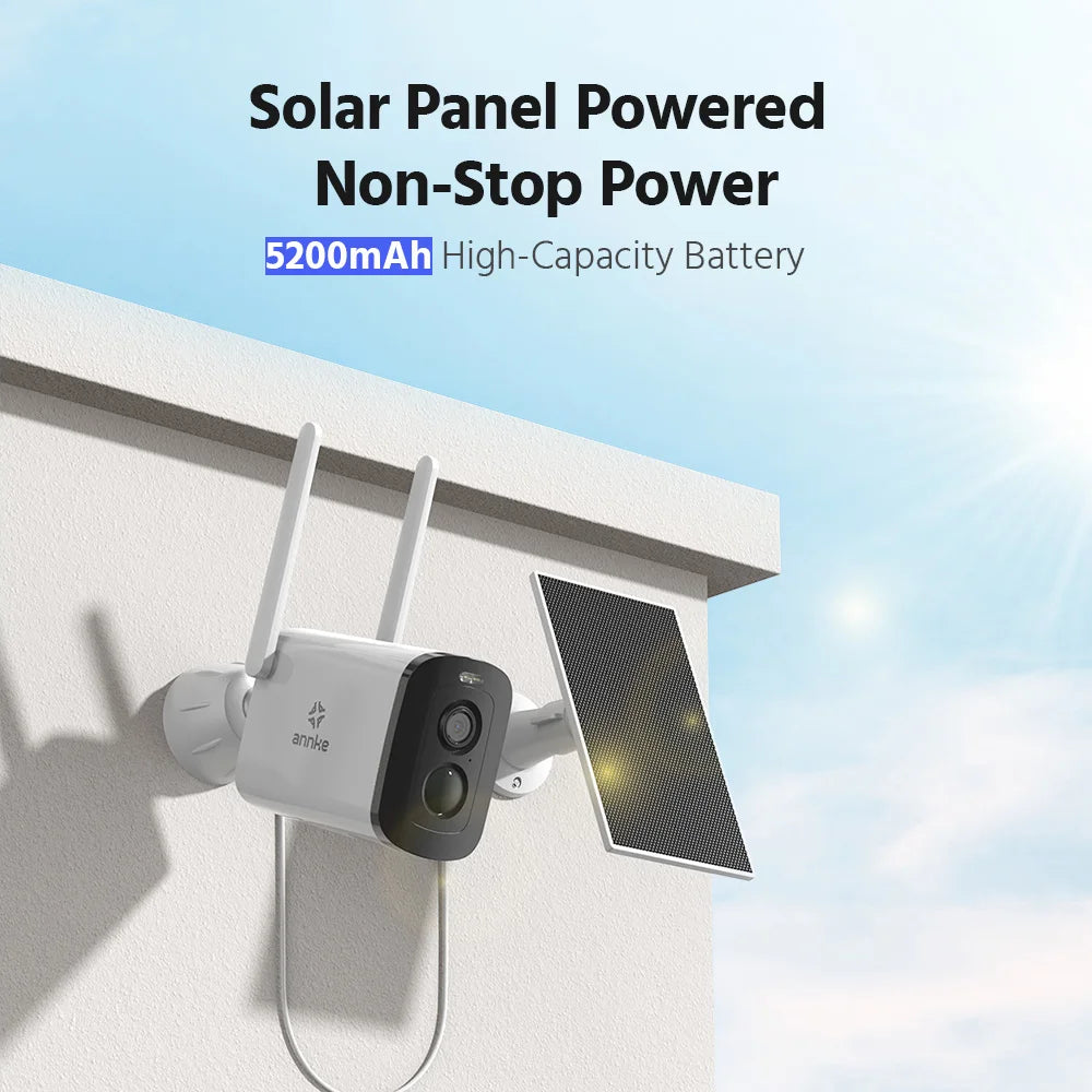ANNKE 4MP Wireless Battery PT Camera | Color Night Vision, Solar, WiFi