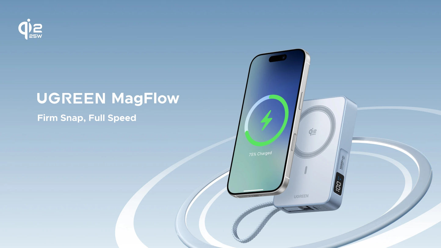 UGREEN PD20W Magnetic Power Bank – 10000mAh Portable Wireless Fast Charging External Battery