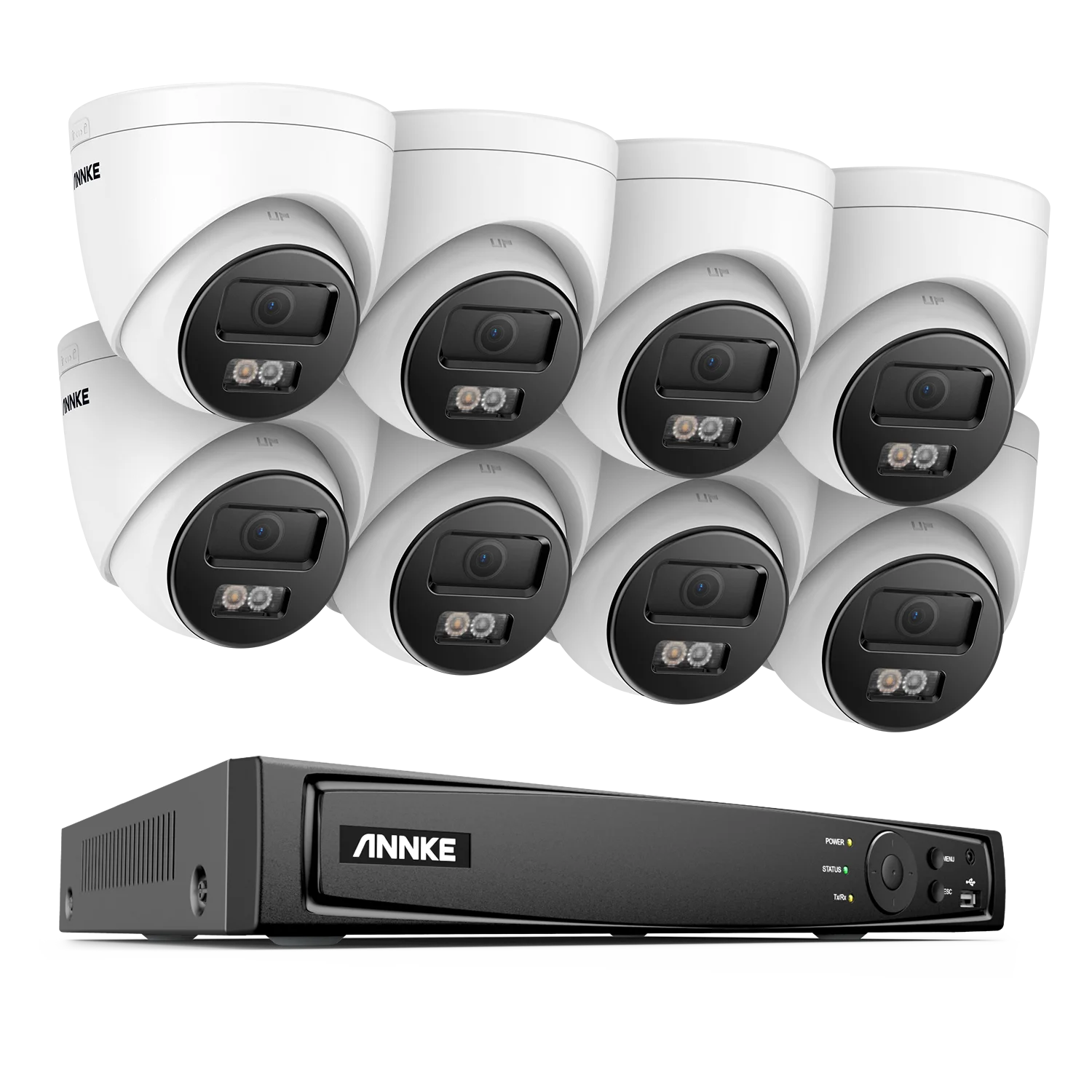 ANNKE 4K 8MP PoE CCTV System | 8CH H.265+ NVR, 4× 8MP Cameras, 128GB TF Card Support