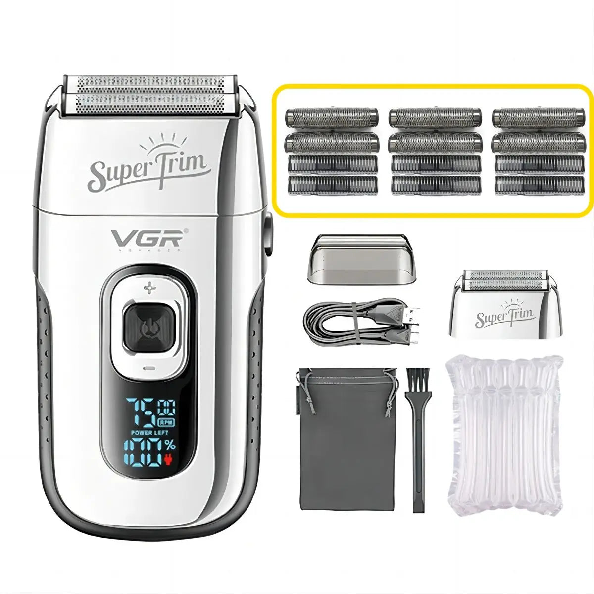 VGR Shaver Professional Face Bald Shaver Beard Trimmer Electric Razor Rechargeable Hair Trimmer Shaving Machine for Men V-332