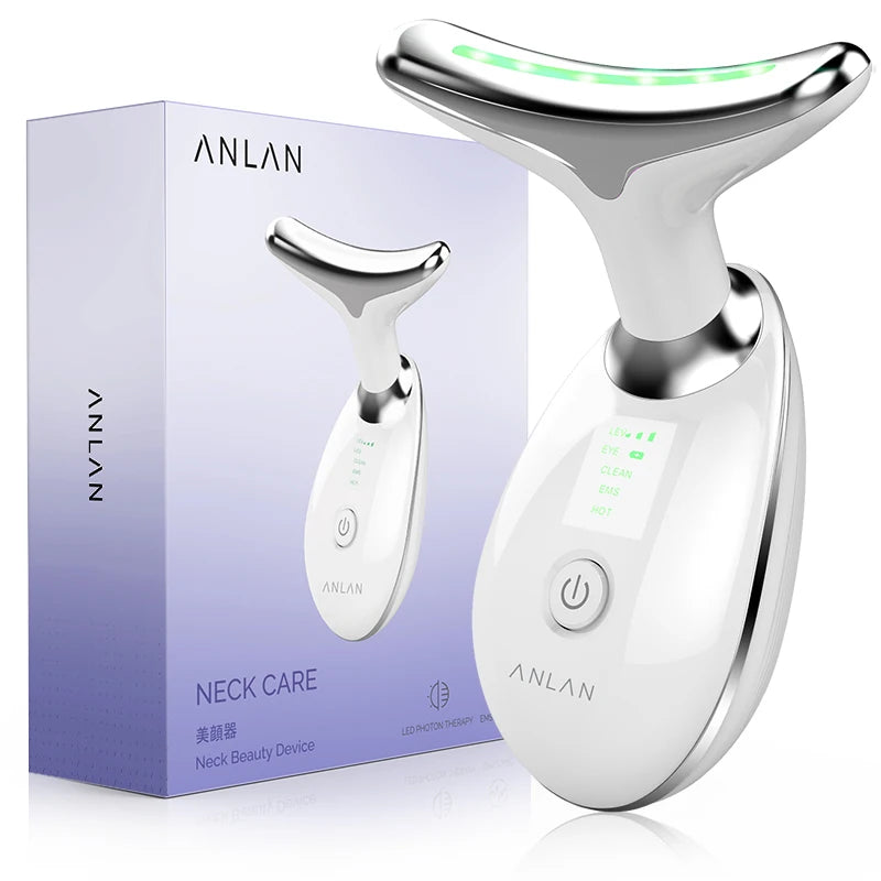 ANLAN Neck Lifting Beauty Device – EMS Facial Neck Tightening, 3 Colors Light Skin Care Tool to Reduce Double Chin - Limetastore