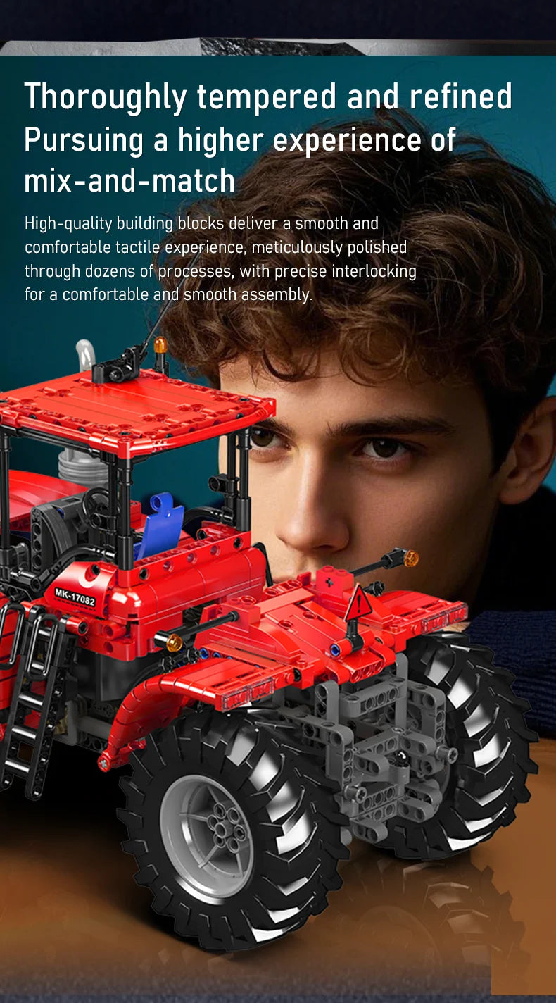 Mould King 17081/17082 RC Challenger Articulated Tractor | Motorized Technical Engineering Truck Building Set - Limetastore