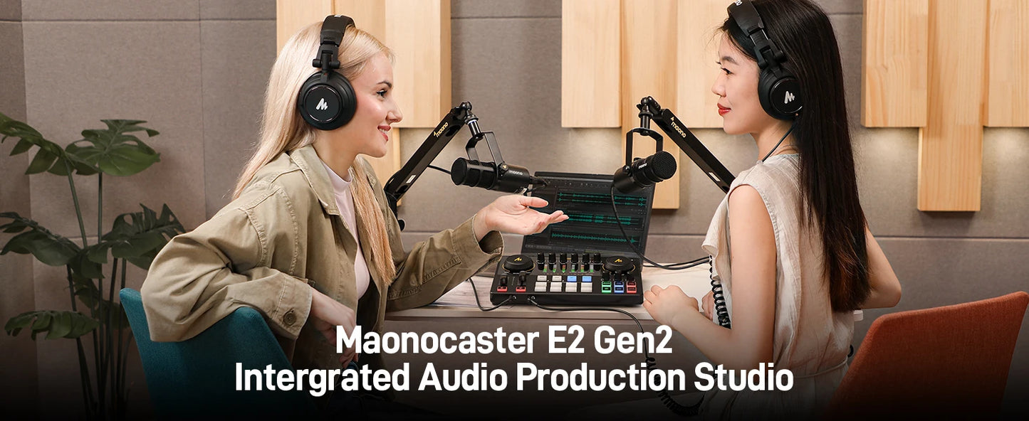 MaonoCaster E2 Gen2 – Dual XLR Podcast Audio Interface & Mixer