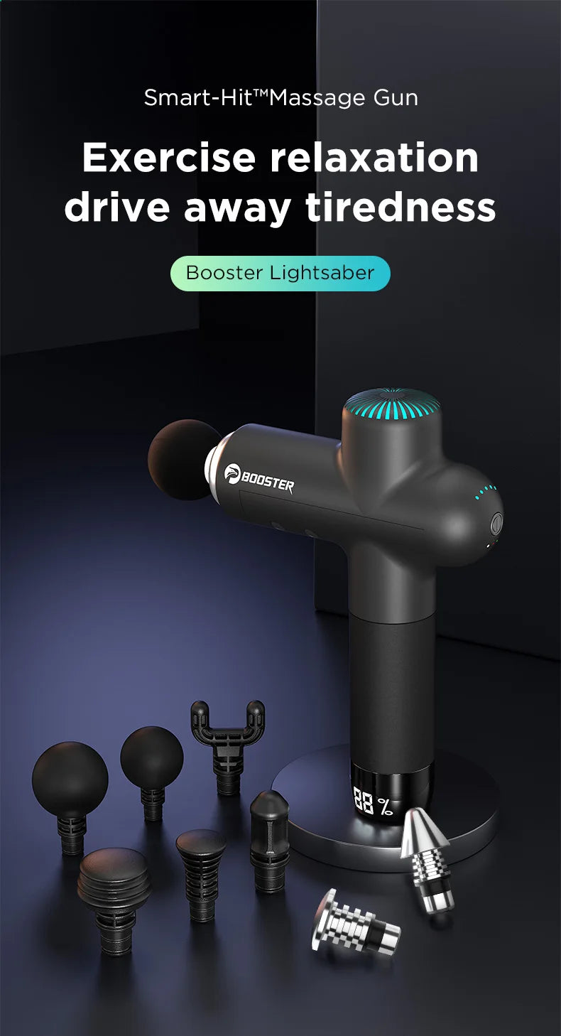 Booster Smart‑Hit Massage Gun – Electric Neck & Body Massager | Deep‑Tissue Fascia Gun