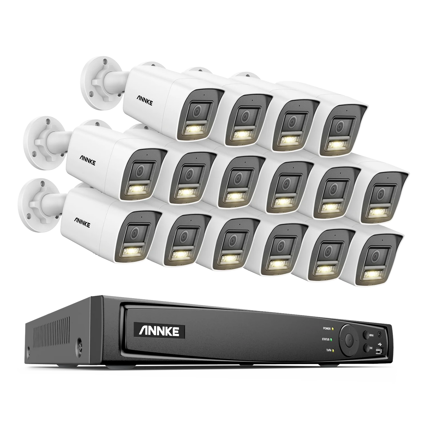 ANNKE 12MP 6K PoE CCTV System | 16CH NVR, Dual‑Light Cameras, Audio, Human & Vehicle Detection