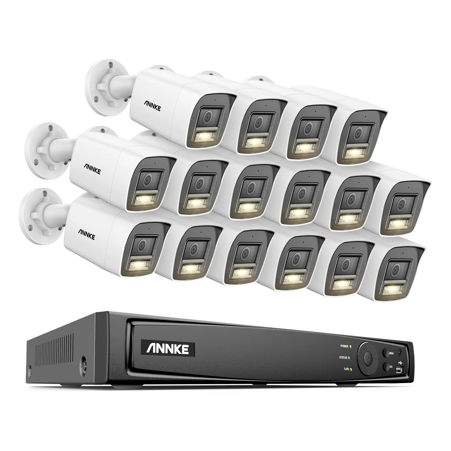 ANNKE 12MP 6K PoE CCTV System | 16CH NVR, Dual‑Light Cameras, Audio, Human & Vehicle Detection