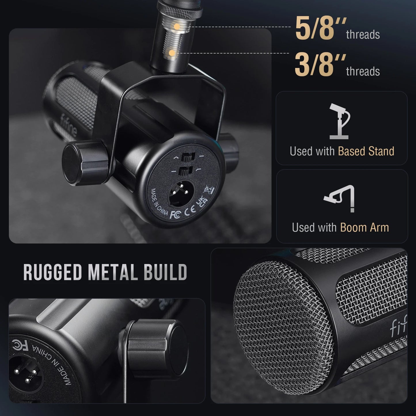 FIFINE TANK1 XLR Dynamic Microphone | Professional Podcast & Streaming Mic