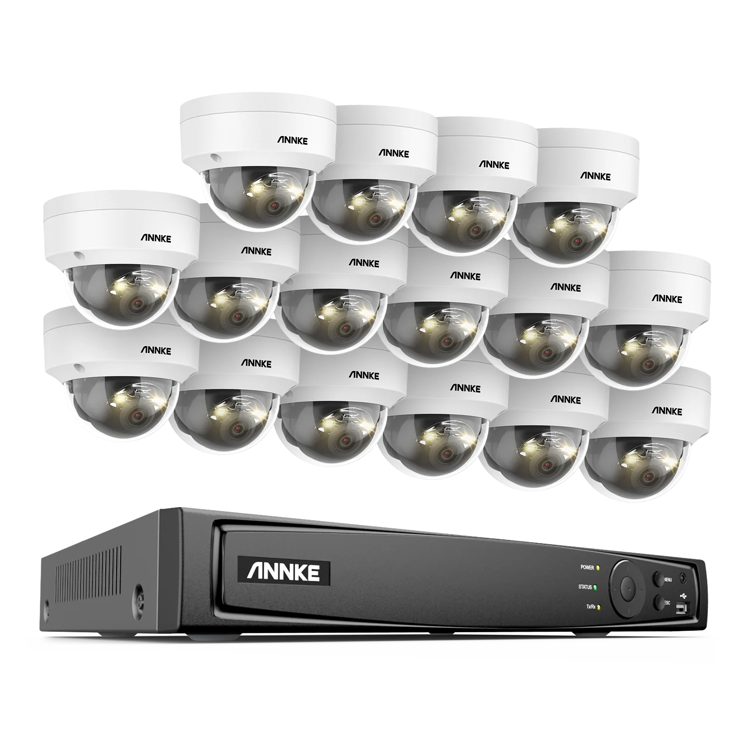 ANNKE 12MP 6K PoE CCTV System | 16CH NVR, Dual‑Light Cameras, Audio, Human & Vehicle Detection