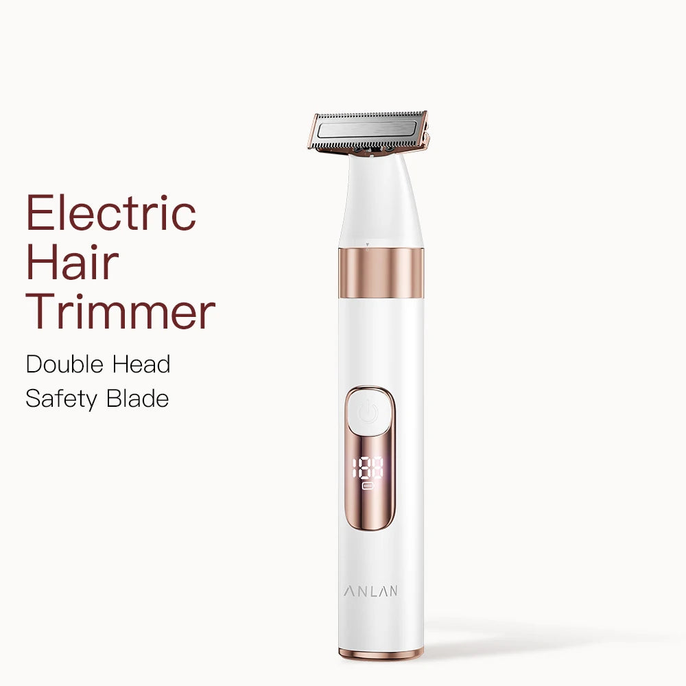 ANLAN Electric Body Hair Trimmer | Double‑Head, Wet/Dry, Safe Shaver for Women