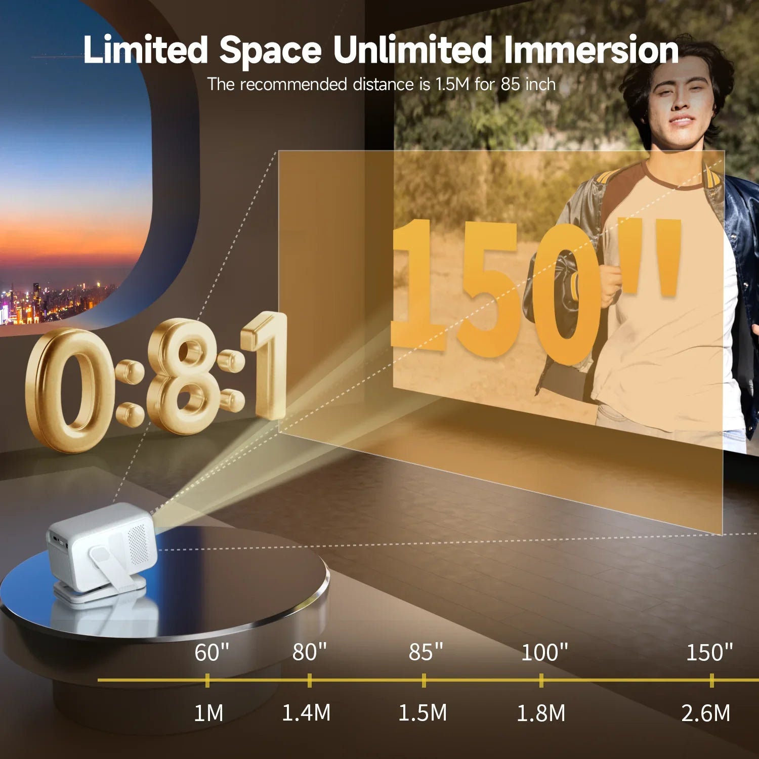 Magcubic HY310X Mini Projector | 420 ANSI 1080P | Auto Focus & Android 11