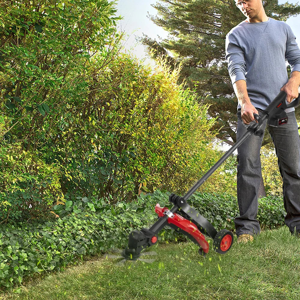 ONEVAN 10Inch Brushless Electric Lawn Mower 38000RPM Cordless 45° Grass Trimmer Garden Power Tool For Makita 18V Battery Pin