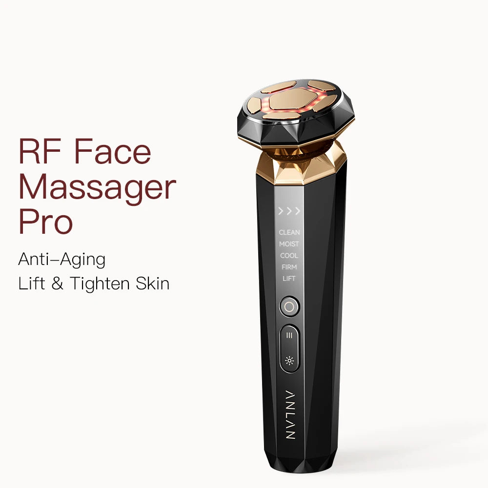 ANLAN RF Skincare Pro | 18K Gold, Hot/Cold, EMS Lifting Facial Device