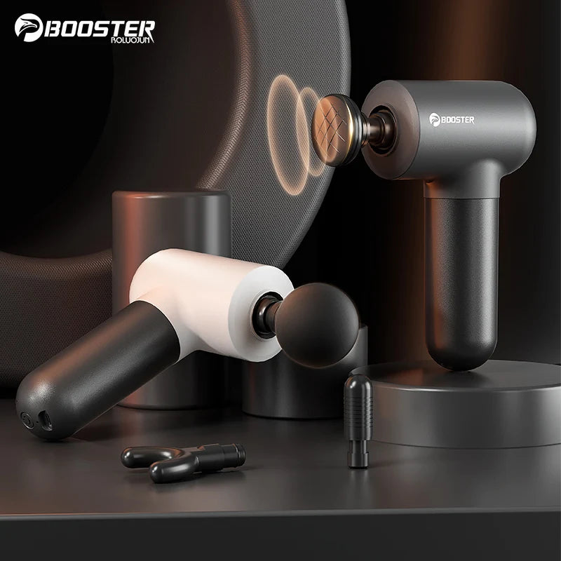 Booster V3 – Mini Electric Massage Gun | 6‑Speed Percussion Massager, Hot Compress, Portable Deep